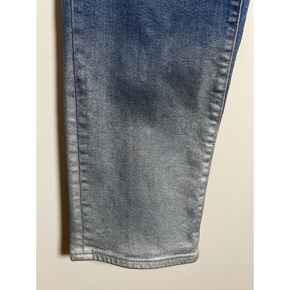 Levis Wedgie Straight Jeans Womens 31 Blue Medium Wash Button Fly Ombre Metallic - Picture 5 of 11